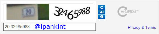 Contoh reCAPTCHA yang dikembangakan Google