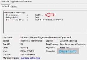 Durasi Bootung dan Sdut Down di Event Viewer