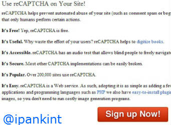 Sign Up reCAPTCHA