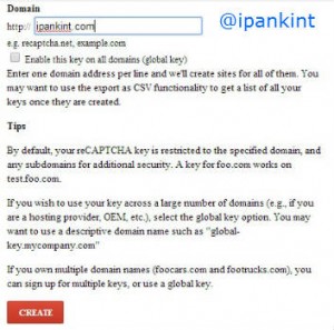 Tambah domain di reCAPTCHA