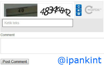 Tampilan reCAPTCHA