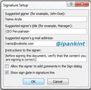 Isian Data Digital Signature
