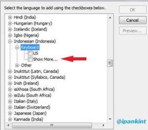 Memilih Layout Keyboard