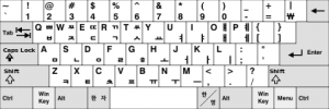 Layout Keyboard Korea Dubeolsik