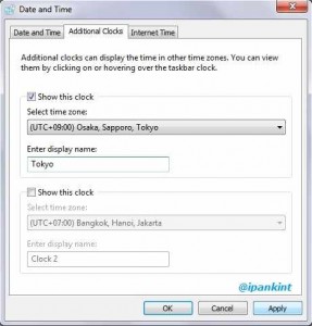 Additional Clocks Windows 7