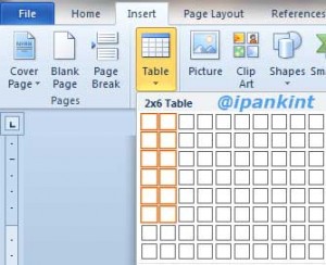 Membuat tabel pada MS Word