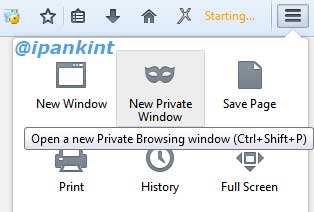 Membuka Jendela Private Browsing pada Browser