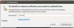 Otentifikasi Ubuntu Software Center