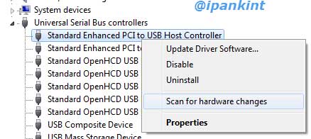 Scan for hardware changes Device Manager