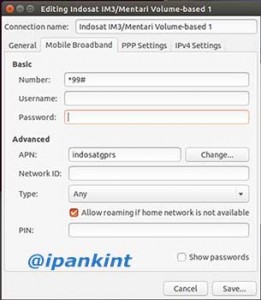 Edit Pengaturan Unternet Mobile Ubuntu